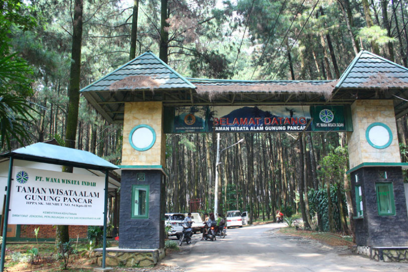 gerbang masuk taman wisata alam gunung pancar